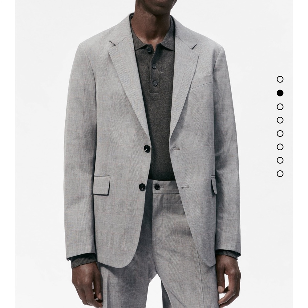 Zara Checked Stretch Suit Jacket